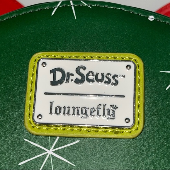 Dr. Seuss' How the Grinch Stole Christmas Wreath Crossbody Bag Red Green - Picture 4 of 12